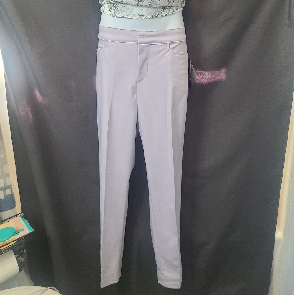 Chaps Perfectly Polished Slimming Slacks, Lavender, Size 10